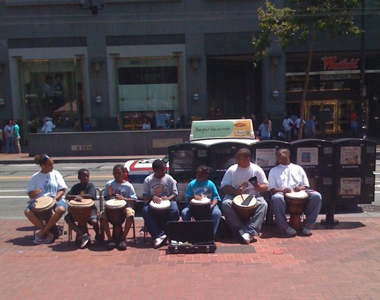 family drumming